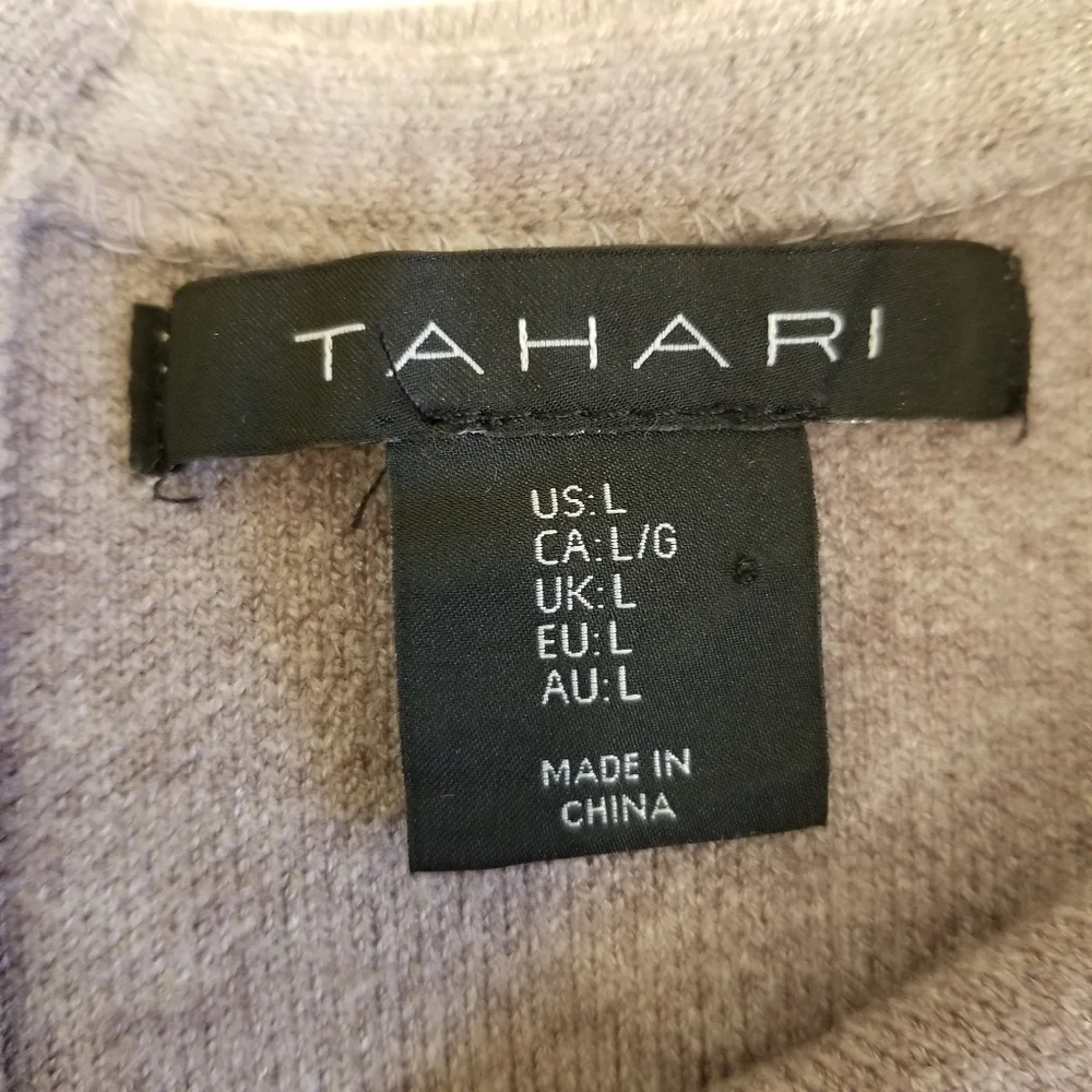 Tahari Soft Purple Cuffed Sleeve Sweater